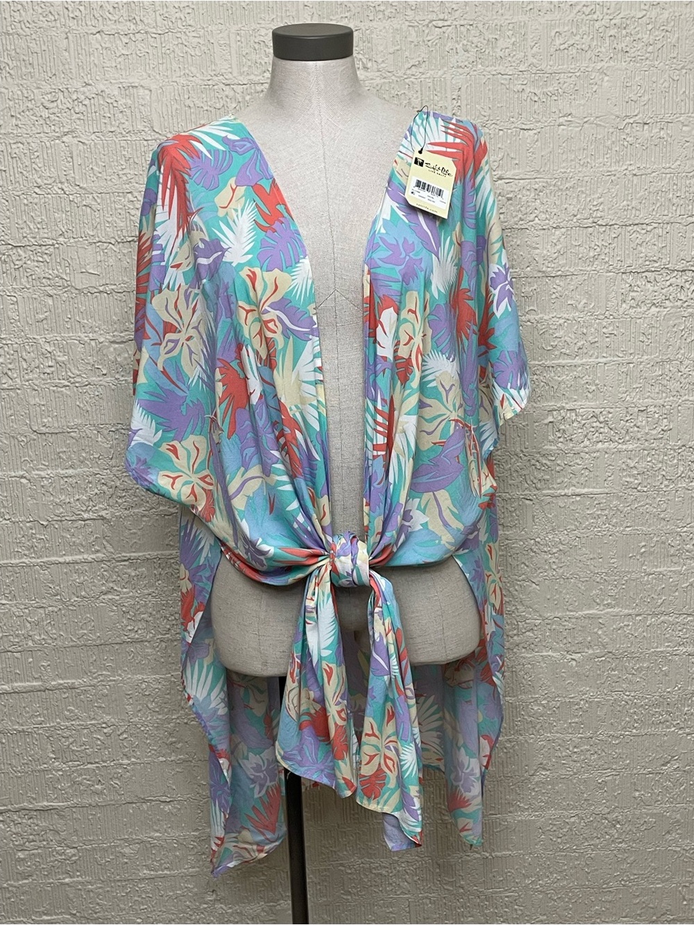 Salt Life Pastel Tropical Tie-Front Swim Cover-Up